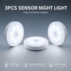 DOMMO™ MotionGlow — 3-Pack Rechargeable Motion Sensor Lights